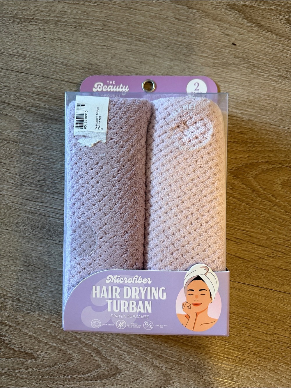 Microfiber Hair Drying Turban - Pink (2 Pack)